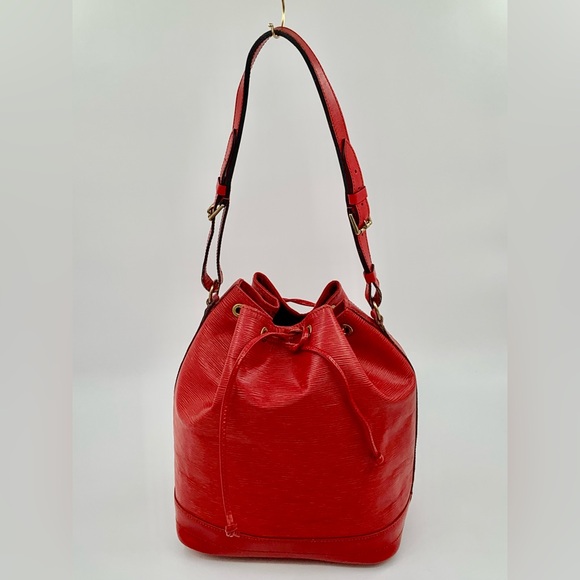 VGUC Louis Vuitton Authentic Epi Noe Red Leather Drawstring Bucket Shoulder Bag - Picture 3 of 17